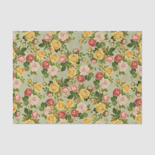 Hübsches Muster für Vintage Flora-Rose Seidenpapier (Vorderseite)