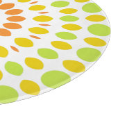 Hübsches Muster in Kalkgrün, Zitronengelb, Orange Schneidebrett (Ecke)