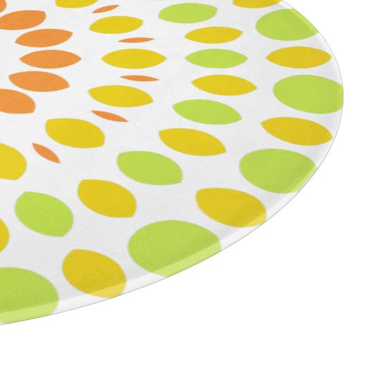 Hübsches Muster in Kalkgrün, Zitronengelb, Orange Schneidebrett (Ecke)