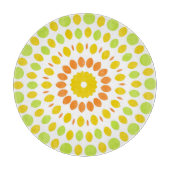 Hübsches Muster in Kalkgrün, Zitronengelb, Orange Schneidebrett (Vorderseite)
