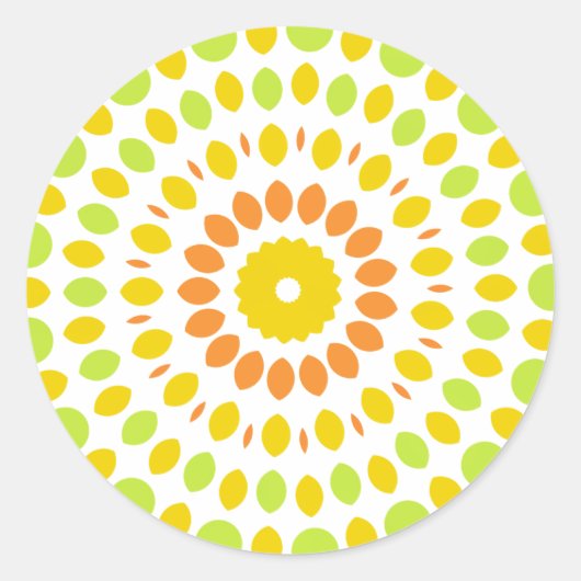 Hübsches Muster in Zitrusfarben Runder Aufkleber (Vorderseite)