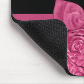 Hübsches Muster mit rosa und schwarzer Rose Mousepad (Ecke)