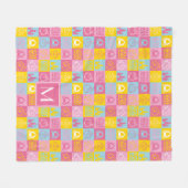 Hübsches Muster | Monogramm Fleecedecke (Vorderseite (Horizontal))