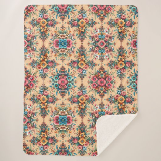 Hübsches Muster von Blume Sherpadecke (Vorderseite)