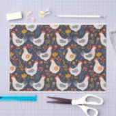 Hübsches Muster von Hühnerillustrationen Seidenpapier (Handwerk)