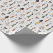 Hübsches Muster Xmas Baum grau und grün niedlich Geschenkpapier (Ecke)
