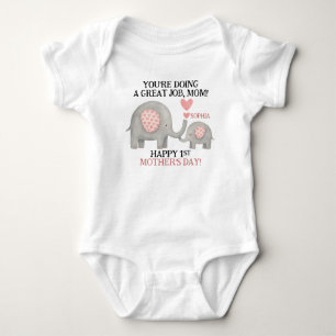 Hübsches Muttertagsgeschenk Mama und Baby Elefant Strampler