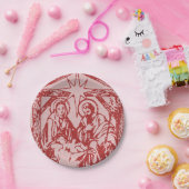 hübsches Nativityrot Pappteller (Party)