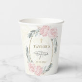 Hübsches neutrales Aquarelltaufpapier Pappbecher (Rückseite)