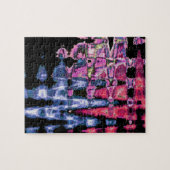 Hübsches Niedliches Lila, Aschgrau und Schwarz Puzzle (Horizontal)