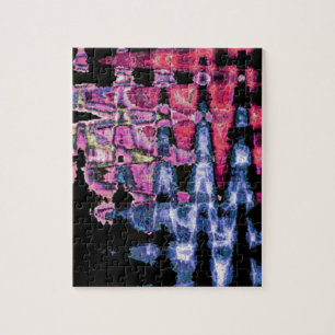 Hübsches Niedliches Lila, Aschgrau und Schwarz Puzzle