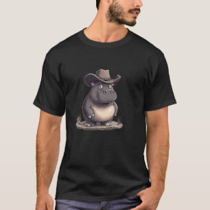 Hübsches Nilpferd liebt Cowboy für Rodeo- und Ranc T-Shirt