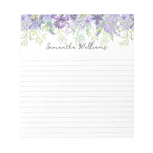 Hübsches Notizblock mit Blumenrahmen (Vorderseite)