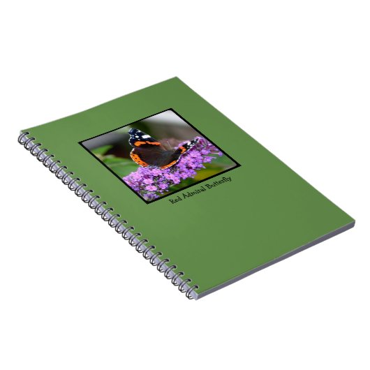 Hübsches Notizbuch roten Admiral-Schmetterling Notizblock (Rechte Seite)