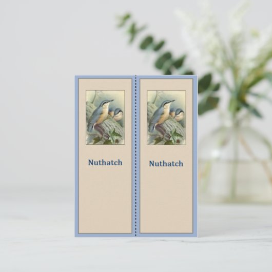 Hübsches Nuthatch-Bird-Lesezeichen Postkarte (Stehend Vorderseite)