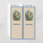 Hübsches Nuthatch-Bird-Lesezeichen Postkarte (Vorne/Hinten)