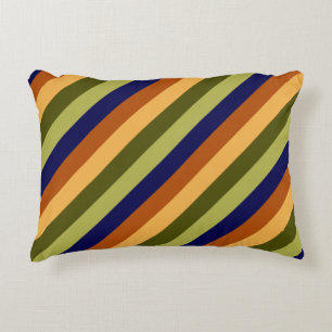 Hübsches Oliven-Sage-Navy-Streifen-Akzentschminkki Dekokissen