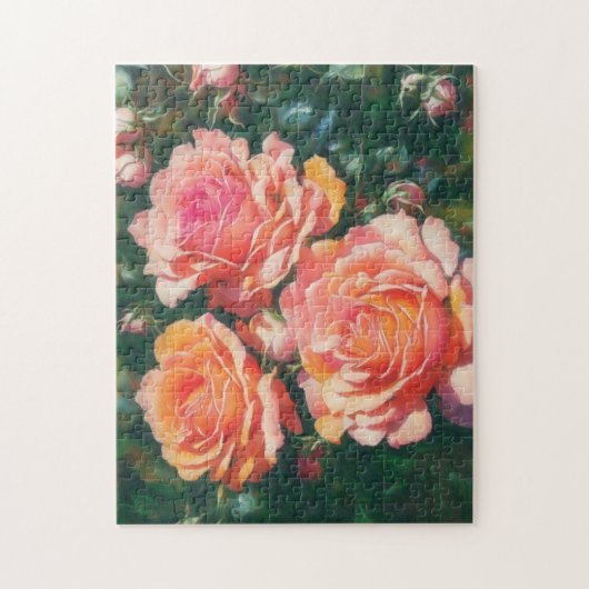 Hübsches Orange Peach Rose Garden Puzzle (Vertikal)