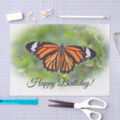 Hübsches Orange Strip Butterfly Foto Geburtstag Seidenpapier (Handwerk)