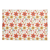 Hübsches orange und gelbes Blumenmuster Kissenbezug (Rückseite)