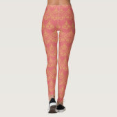 Hübsches Orange- und Rosa-Muster Leggings (Rückseite)