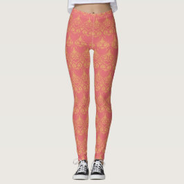 Hübsches Orange- und Rosa-Muster Leggings