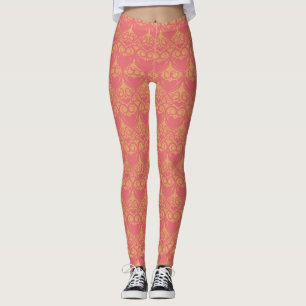 Hübsches Orange- und Rosa-Muster Leggings