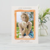 Hübsches Orangefarbenes Abschluss Foto Ankündigung (Stehend Vorderseite)