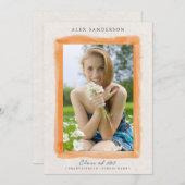 Hübsches Orangefarbenes Abschluss Foto Ankündigung (Vorne/Hinten)