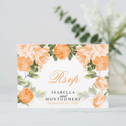 Hübsches Orangefarbenes Design - UAWG RSVP Karte (Stehend Vorderseite)