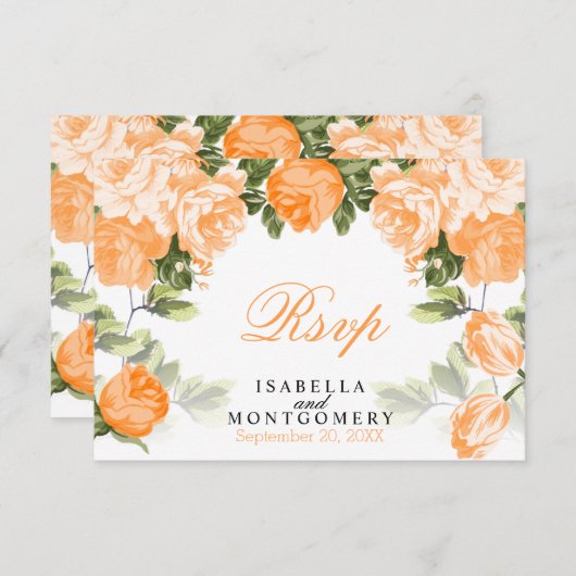 Hübsches Orangefarbenes Design - UAWG RSVP Karte (Vorne/Hinten)