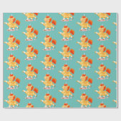 Hübsches Orangenhorn Geschenkpapier (Flach)