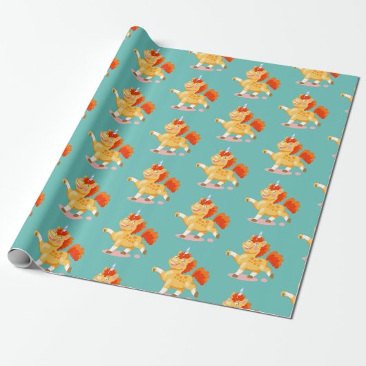Hübsches Orangenhorn Geschenkpapier (Ungerollt)