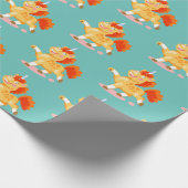 Hübsches Orangenhorn Geschenkpapier (Ecke)