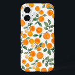 Hübsches Orangenzitrus Botanisches Muster iPhone 16 Hülle<br><div class="desc">Stilvolle Fruchtmuster Aquarellbilder mit Orangen und Blätter.</div>