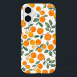 Hübsches Orangenzitrus Botanisches Muster iPhone 16 Hülle<br><div class="desc">Stilvolle Fruchtmuster Aquarellbilder mit Orangen und Blätter.</div>