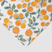 Hübsches Orangenzitrus Botanisches Muster Seidenpapier (Ausschnitt)