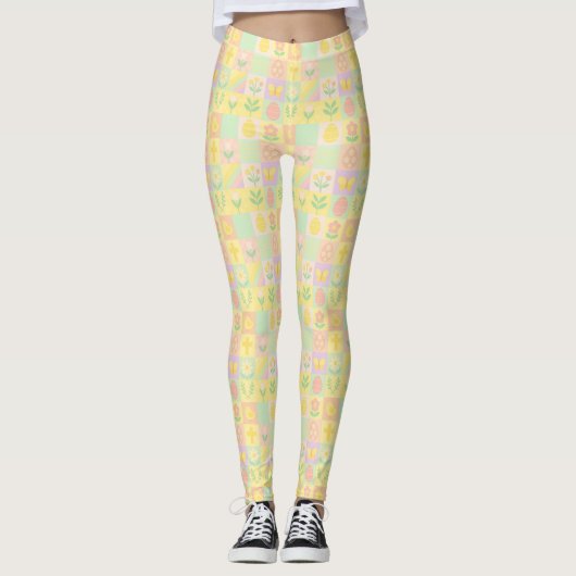 Hübsches Oster-/Frühjahrsmuster Leggings (Vorderseite)
