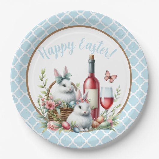 Hübsches Osterbrot und Weinkreidepapier Pappteller (Vorderseite)