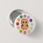 Hübsches Owl Niedlich Kawaii Cartoon Button (Vorne & Hinten)
