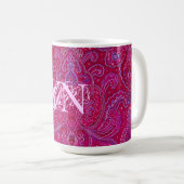 Hübsches Paisely Monogramm Kaffeetasse (VorderseiteRechts)