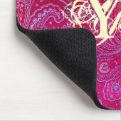 Hübsches Paisely Monogramm Mousepad (Ecke)