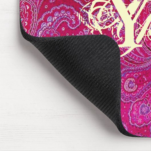 Hübsches Paisely Monogramm Mousepad (Ecke)