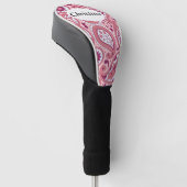 Hübsches Paisley-Muster in Pinks mit Blume Golf Headcover (angewinkelt)