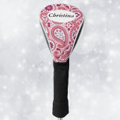 Hübsches Paisley-Muster in Pinks mit Blume Golf Headcover