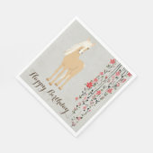 Hübsches Palomino Pony Blume Pferde Glückwunsch Ge Serviette (Ecke)
