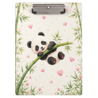 Hübsches Panda-Bambus-Aquarell-Clipboard | Klemmbrett
