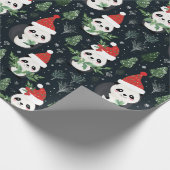 Hübsches Panda Santa Winterferienmuster Geschenkpapier (Ecke)