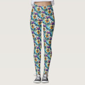 Hübsches Pansy Paradise Modernes Chic Muster Leggings (Vorderseite)