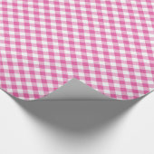 Hübsches Papier: Rosa, Weißer Karo Gingham Geschenkpapier (Ecke)